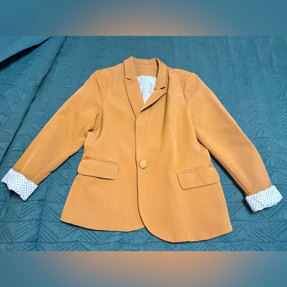 LookbookStore Womens Notched Lapel Pockets Button Blazer Jacket sz. L(12)
